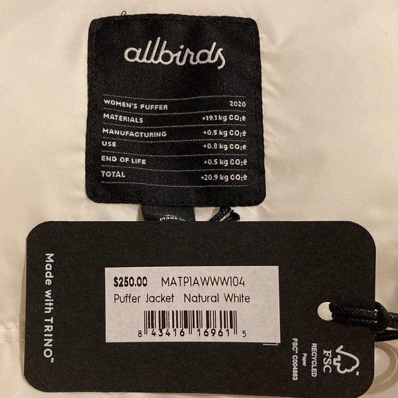 NWT Allbirds Cream Trino Puffer Jacket XL - Picture 4 of 15